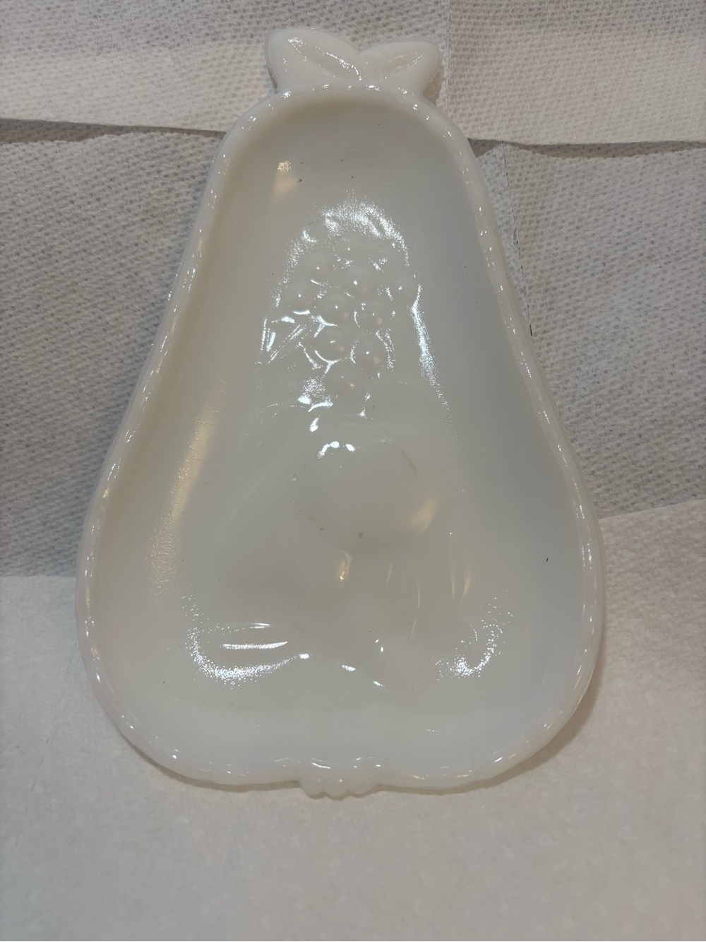 Milk Glass Pear Shaped Dish